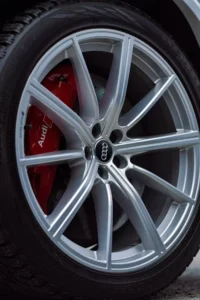 silver alloy wheel with tyre