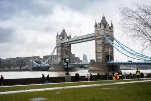 view of bridge after rain