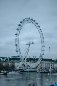 view of london with big wheel